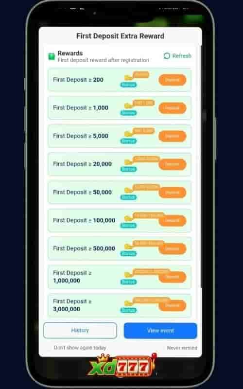 XD777 Game Deposit Bonuses