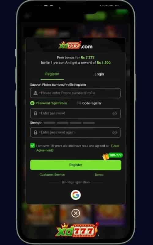 XD777 Game Registration Process